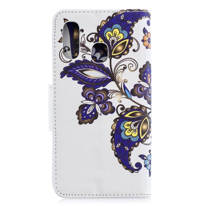 Lederhüllen Samsung Galaxy A40 Schmetterling Tattoo