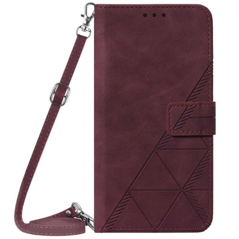 Lederhüllen Oppo Reno 11 5g Handyhülle Triangles Schultertasche