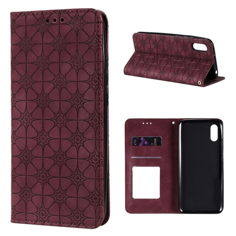 Flip Case Xiaomi Redmi 9A Grün Barockblumen