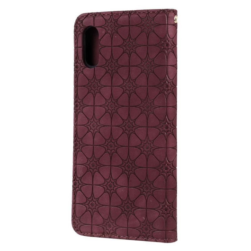 Flip Case Xiaomi Redmi 9A Grün Barockblumen