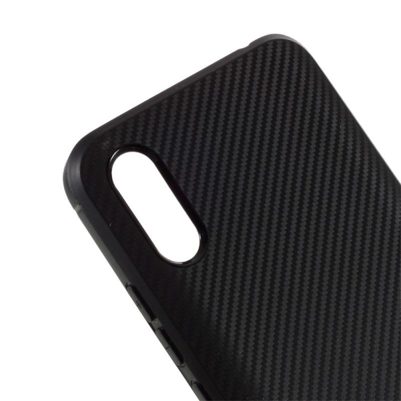 Hülle Für Xiaomi Redmi 9A Schwarz Einzelne Flexible Kohlefaser