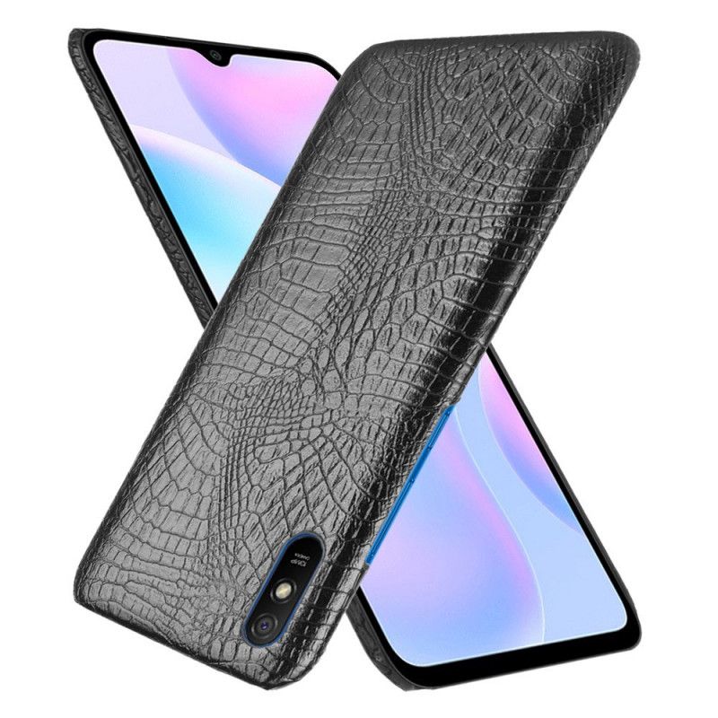 Hülle Xiaomi Redmi 9A Schwarz Krokodillederstil