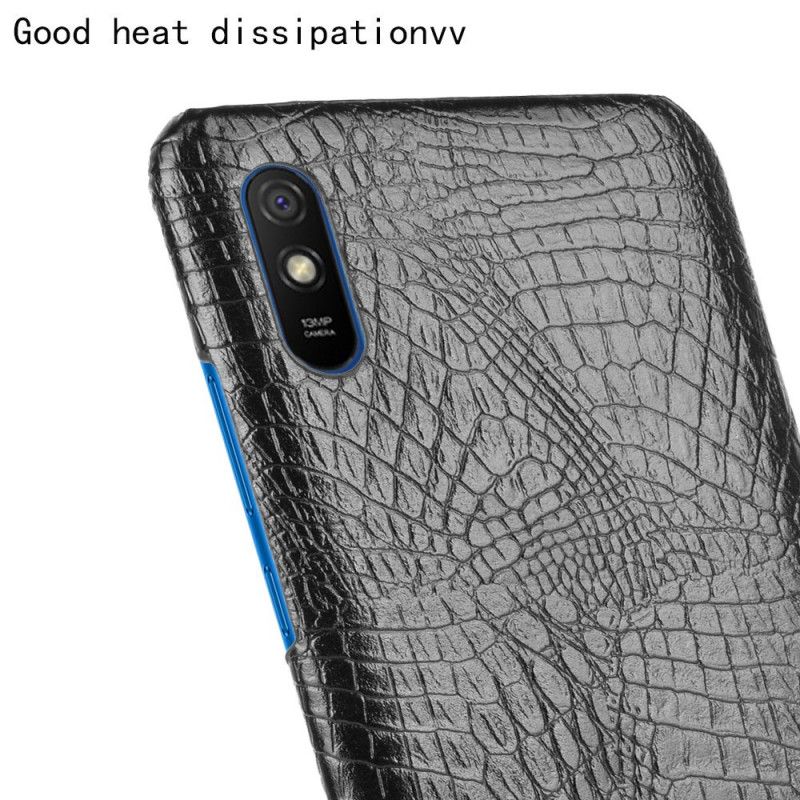 Hülle Xiaomi Redmi 9A Schwarz Krokodillederstil