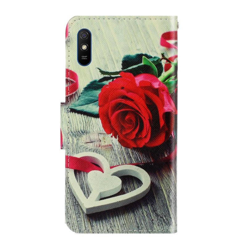 Lederhüllen Xiaomi Redmi 9A Romantische Rose Mit Tanga