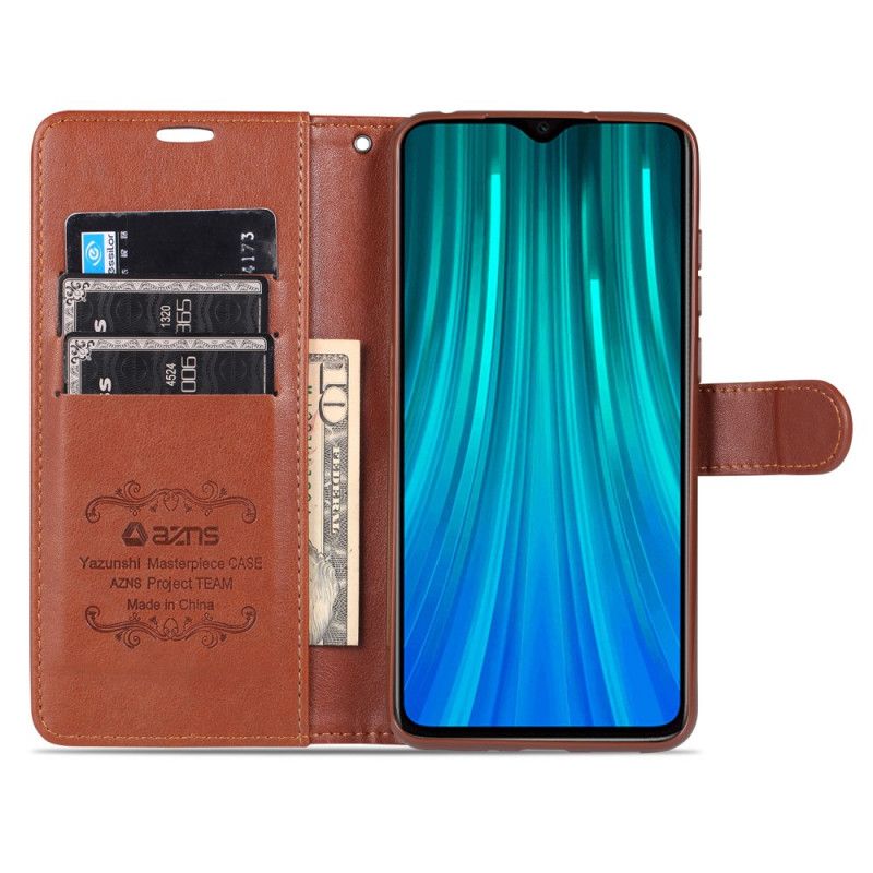 Lederhüllen Xiaomi Redmi 9A Schwarz Handyhülle Kunstleder-Azns