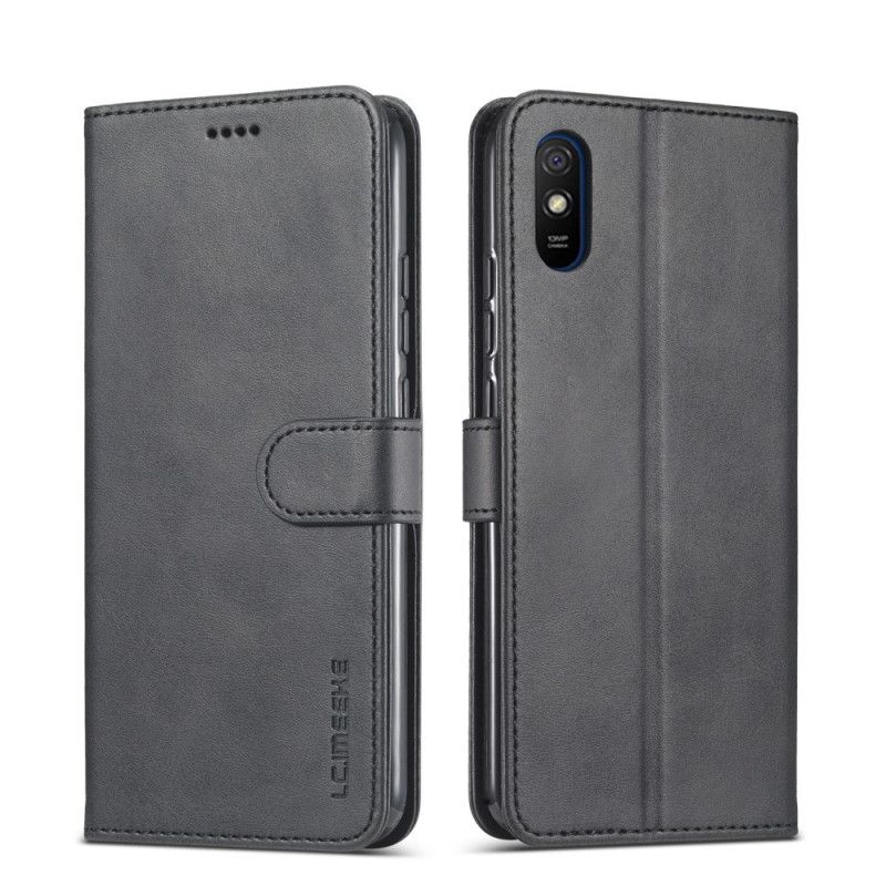 Lederhüllen Xiaomi Redmi 9A Schwarz Handyhülle Lc.Imeeke Ledereffekt