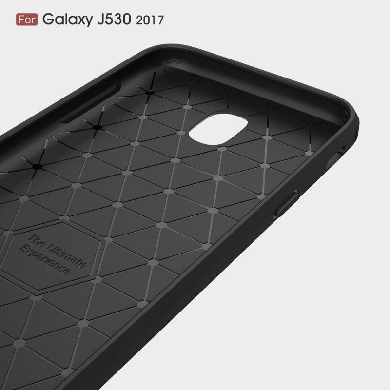 Hülle Samsung Galaxy J5 2017 Schwarz Gebürstete Kohlefaser