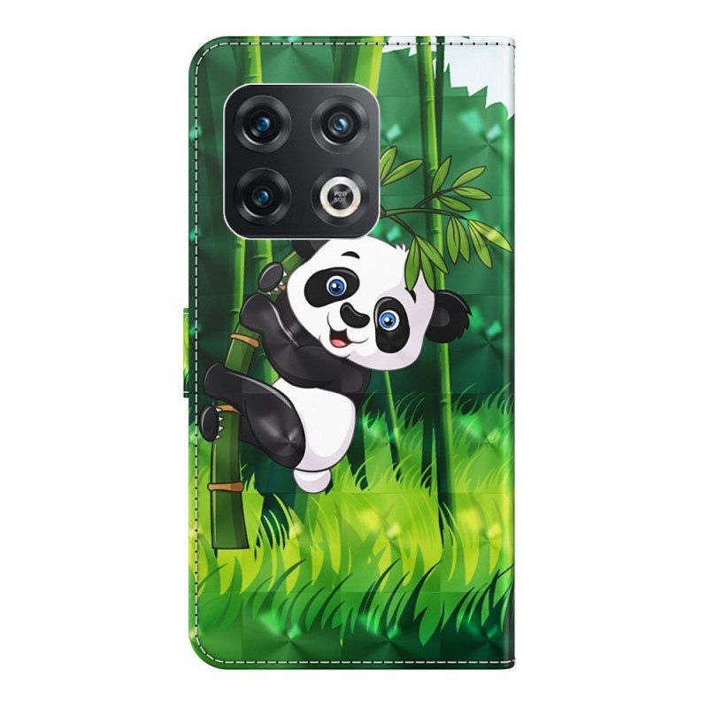 Flip Case Für OnePlus 10 Pro 5G Mit Kordel Riemchenpanda