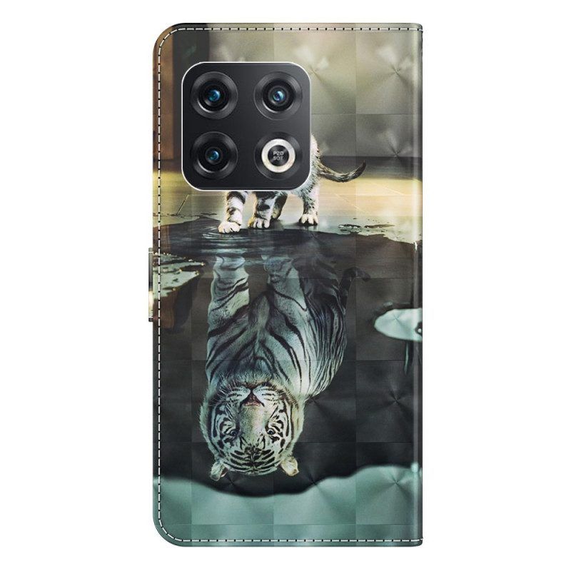 Flip Case Für OnePlus 10 Pro 5G Mit Kordel Strappy Kitten Dream