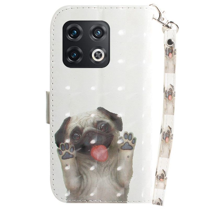 Flip Case Für OnePlus 10 Pro 5G Mit Kordel Tanga-hund