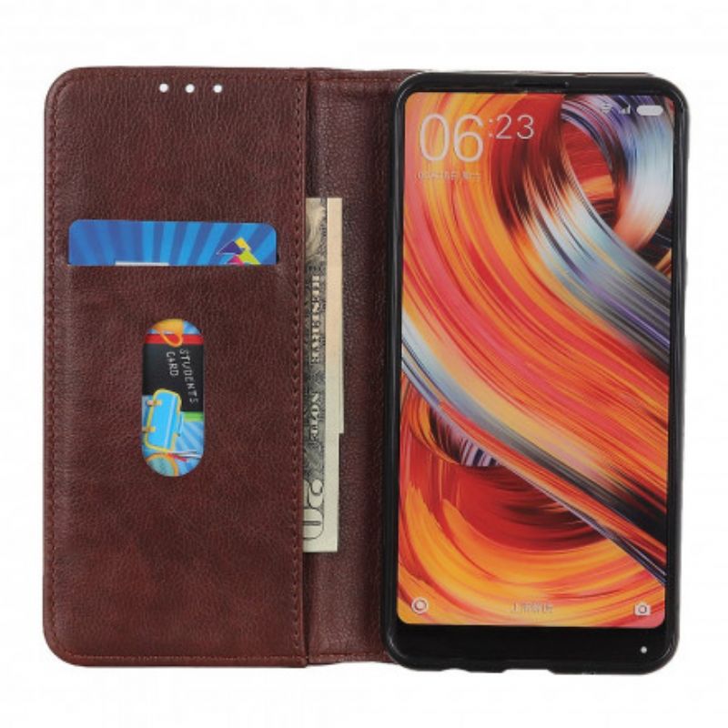 Flip Case Xiaomi Mi 11i 5g / Poco F3 Handyhülle Elegance Spaltleder Litschi