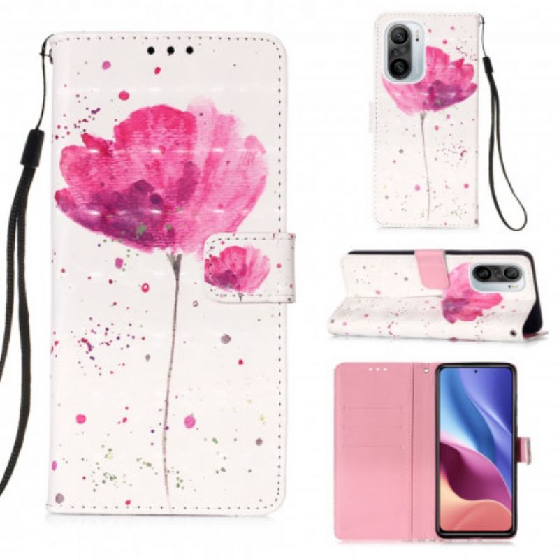 Lederhüllen Für Xiaomi Mi 11i 5g / Poco F3 Mohn Aquarell