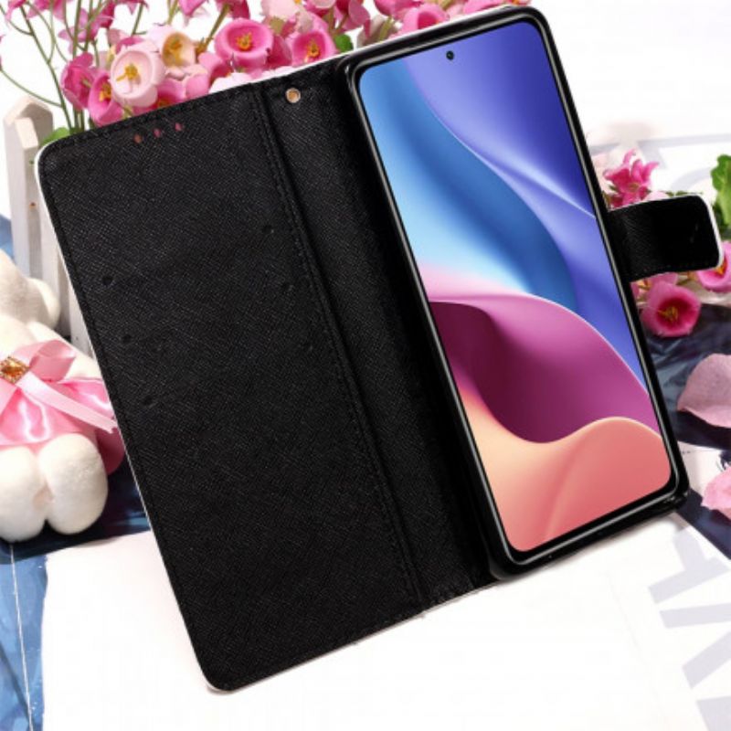 Lederhüllen Xiaomi Mi 11i 5g / Poco F3 Handyhülle Blaue Blumen