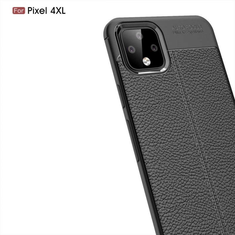 Hülle Google Pixel 4 XL Schwarz Doppellinien-Litschileder-Effekt