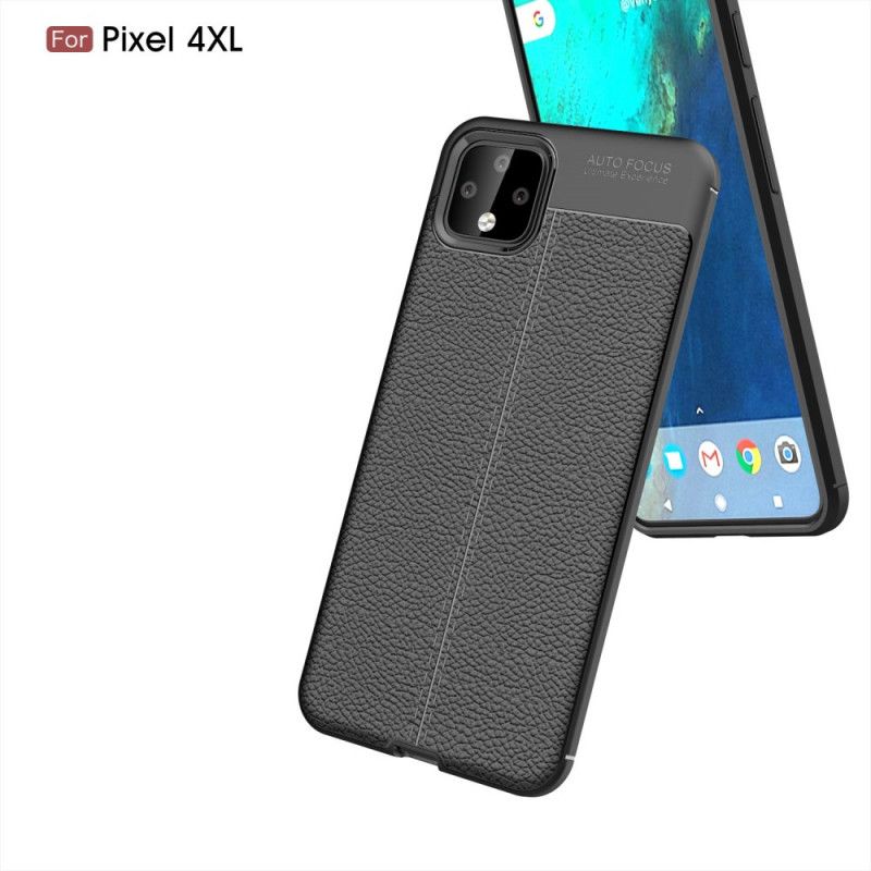 Hülle Google Pixel 4 XL Schwarz Doppellinien-Litschileder-Effekt