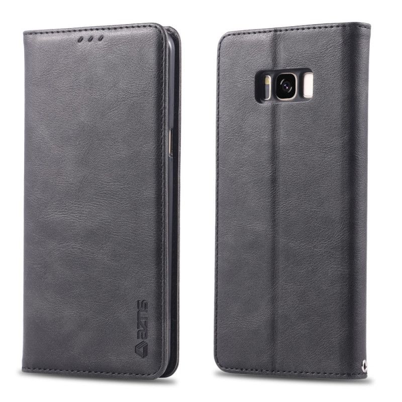 Flip Case Für Samsung Galaxy S8 Schwarz Retro-Azns