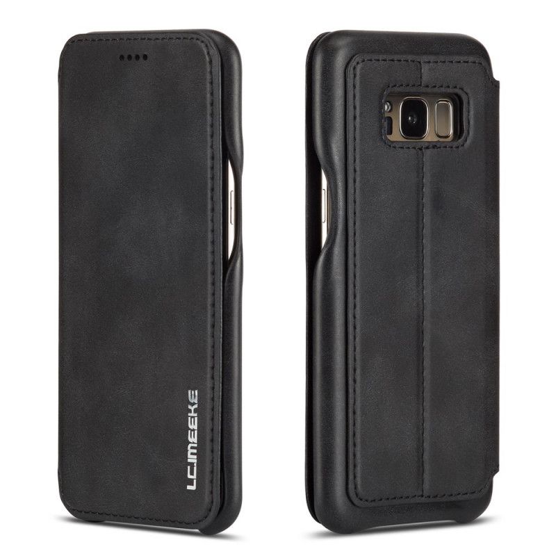 Flip Case Samsung Galaxy S8 Schwarz Lc.Imeeke Ledereffekt