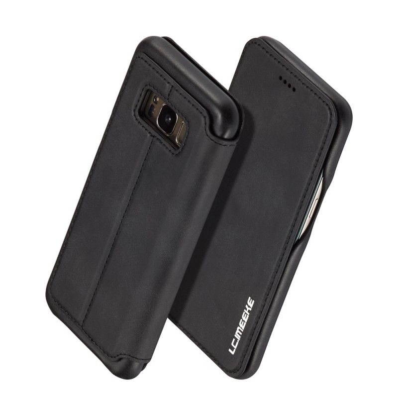 Flip Case Samsung Galaxy S8 Schwarz Lc.Imeeke Ledereffekt