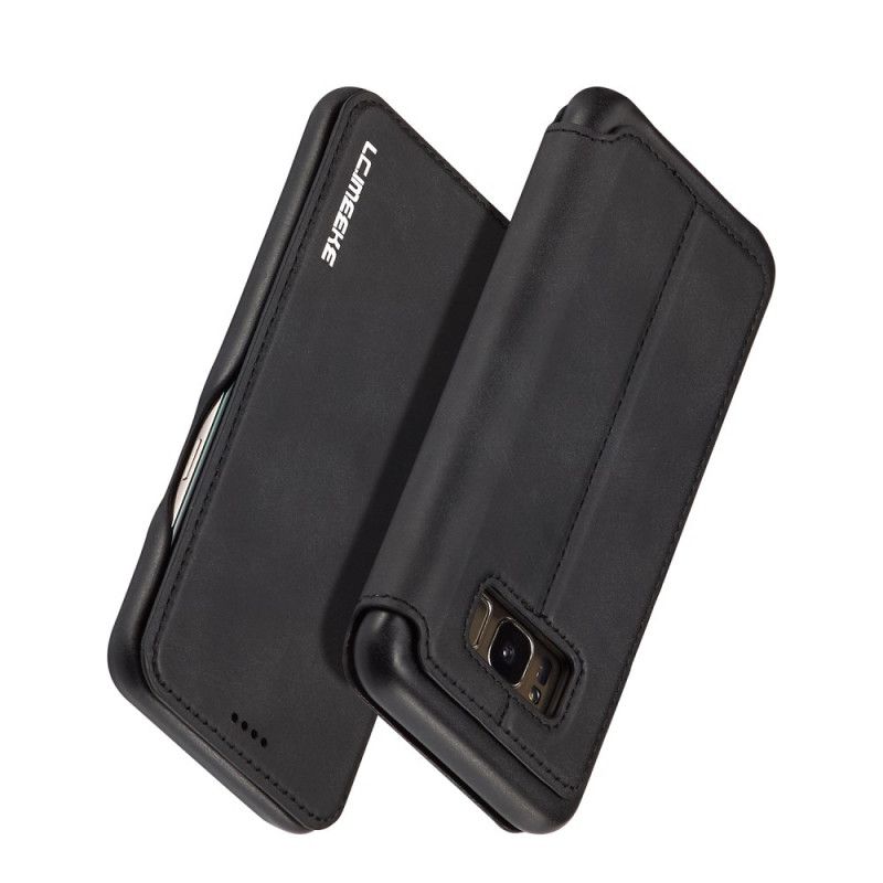 Flip Case Samsung Galaxy S8 Schwarz Lc.Imeeke Ledereffekt