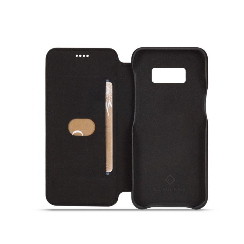 Flip Case Samsung Galaxy S8 Schwarz Lc.Imeeke Ledereffekt