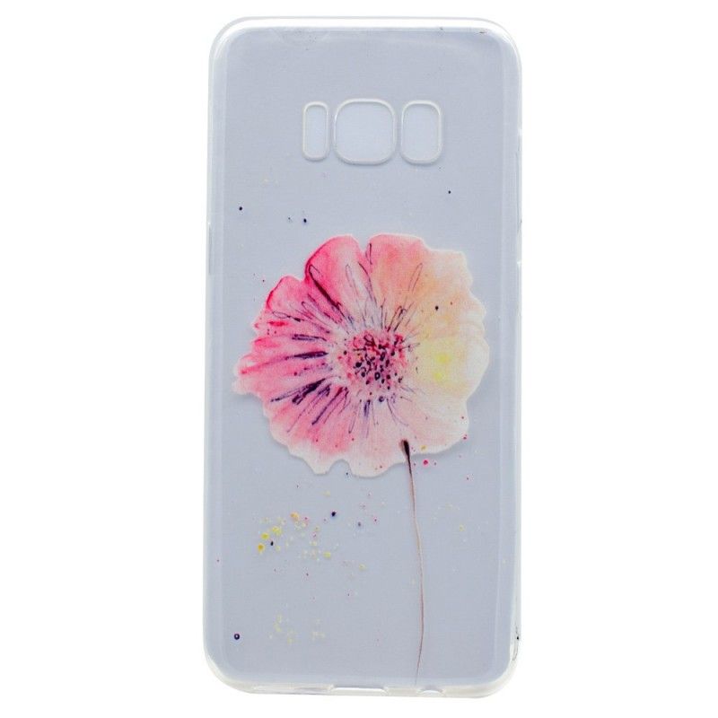 Hülle Für Samsung Galaxy S8 Transparente Aquarellmohnblume