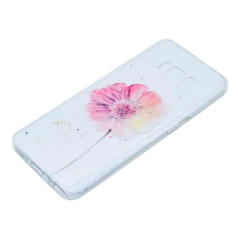 Hülle Für Samsung Galaxy S8 Transparente Aquarellmohnblume