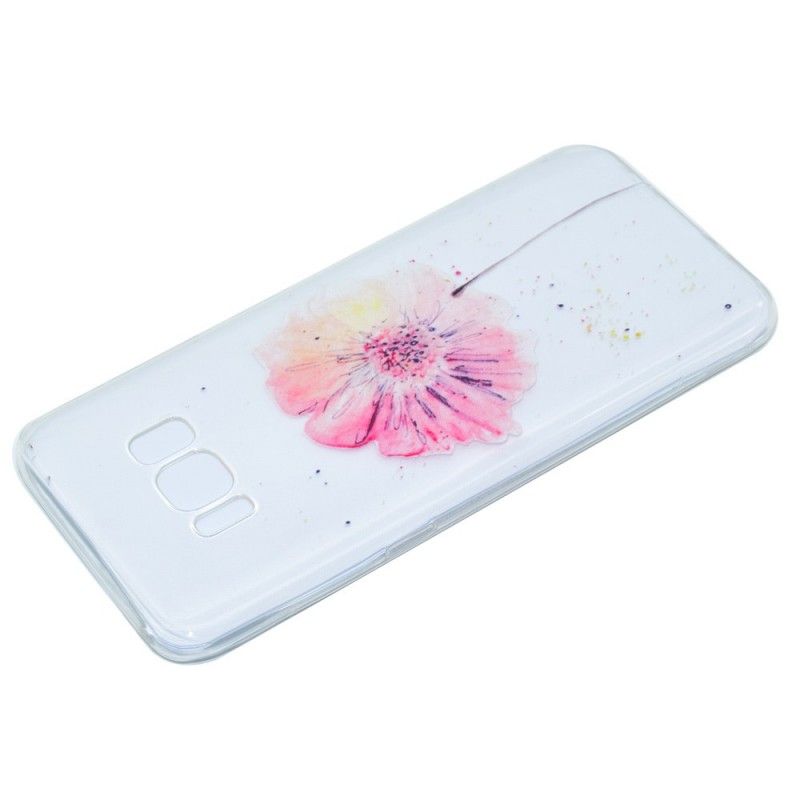 Hülle Für Samsung Galaxy S8 Transparente Aquarellmohnblume