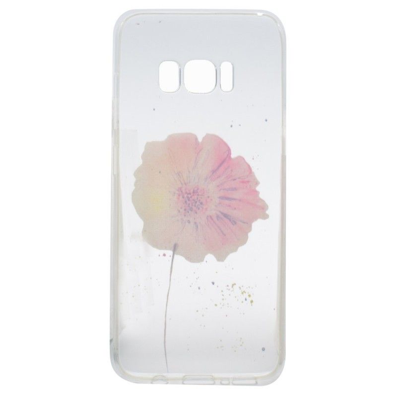 Hülle Für Samsung Galaxy S8 Transparente Aquarellmohnblume