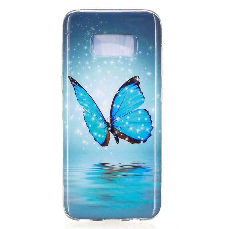 Hülle Samsung Galaxy S8 Fluoreszierender Blauer Schmetterling