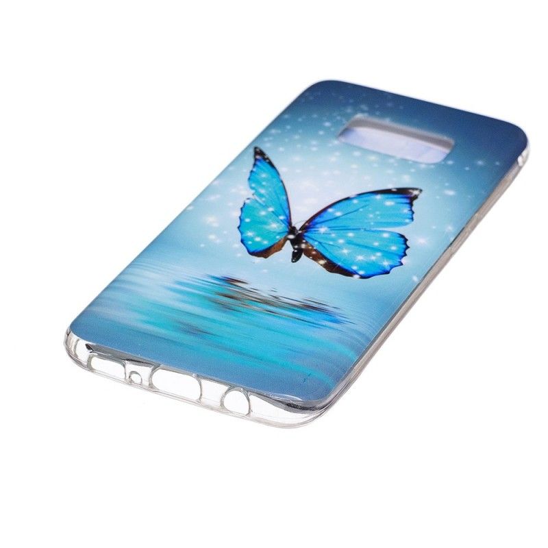 Hülle Samsung Galaxy S8 Fluoreszierender Blauer Schmetterling