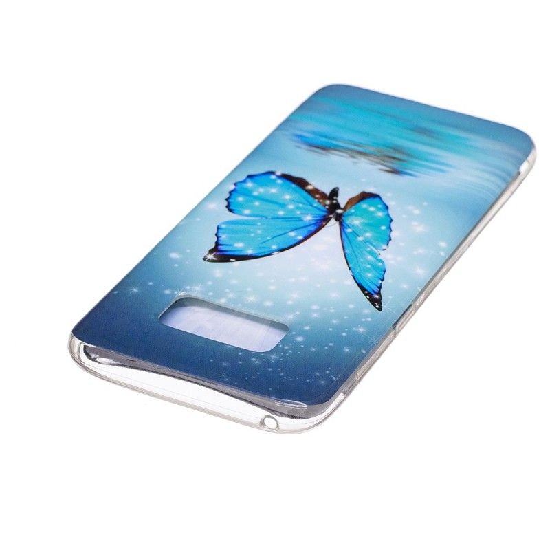 Hülle Samsung Galaxy S8 Fluoreszierender Blauer Schmetterling