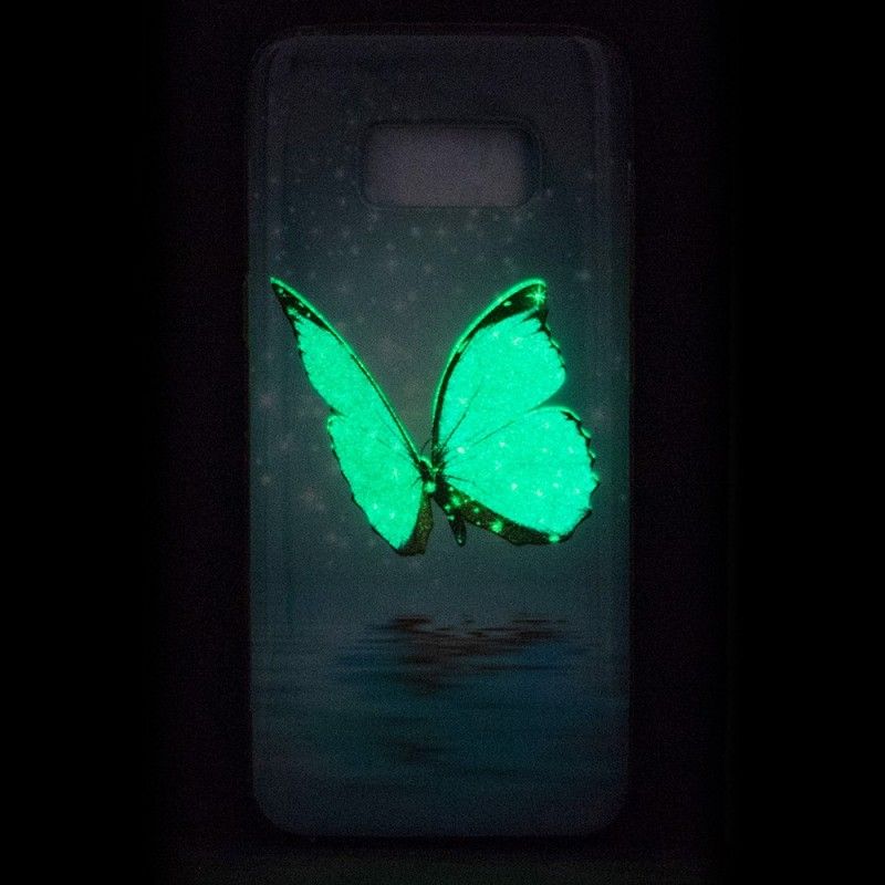 Hülle Samsung Galaxy S8 Fluoreszierender Blauer Schmetterling