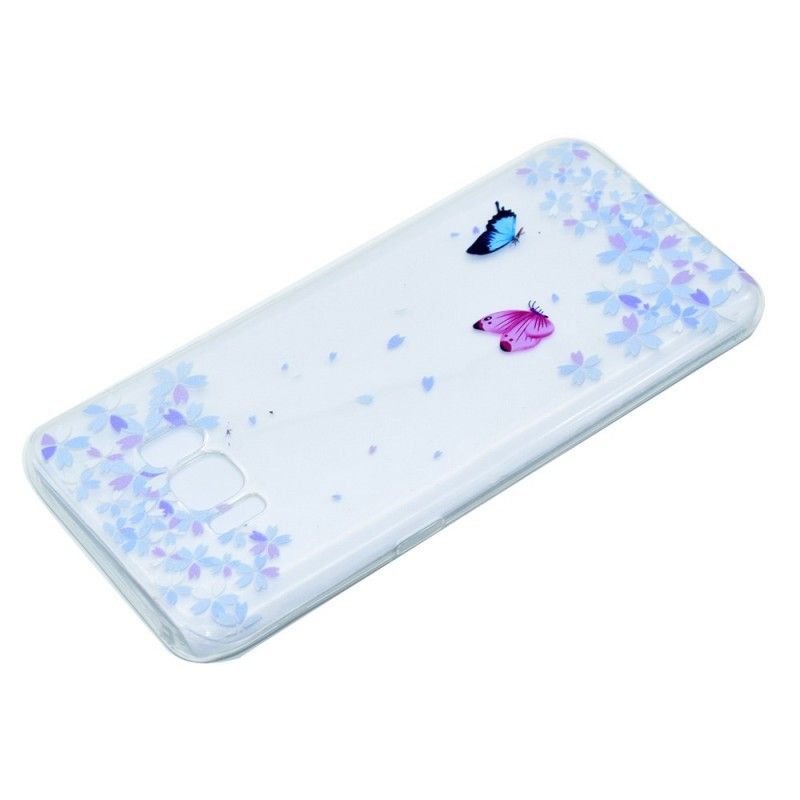 Hülle Samsung Galaxy S8 Transparente Schmetterlinge Und Blumen