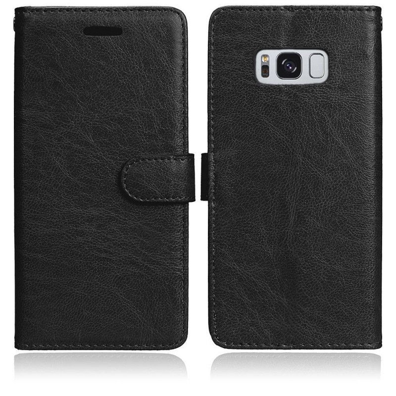 Lederhüllen Samsung Galaxy S8 Schwarz Brieftaschenstil Mit Fotohalter