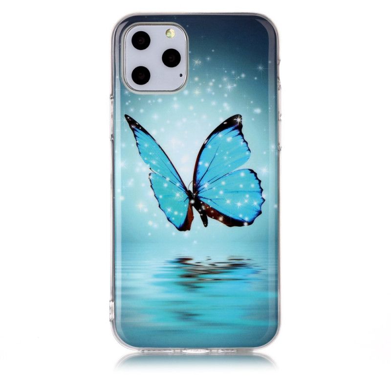 Hülle Für iPhone 11 Pro Fluoreszierender Blauer Schmetterling