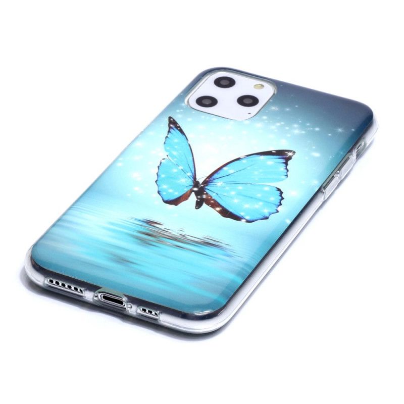 Hülle Für iPhone 11 Pro Fluoreszierender Blauer Schmetterling