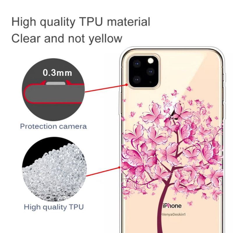 Hülle iPhone 11 Pro Handyhülle Rosa Baumkrone