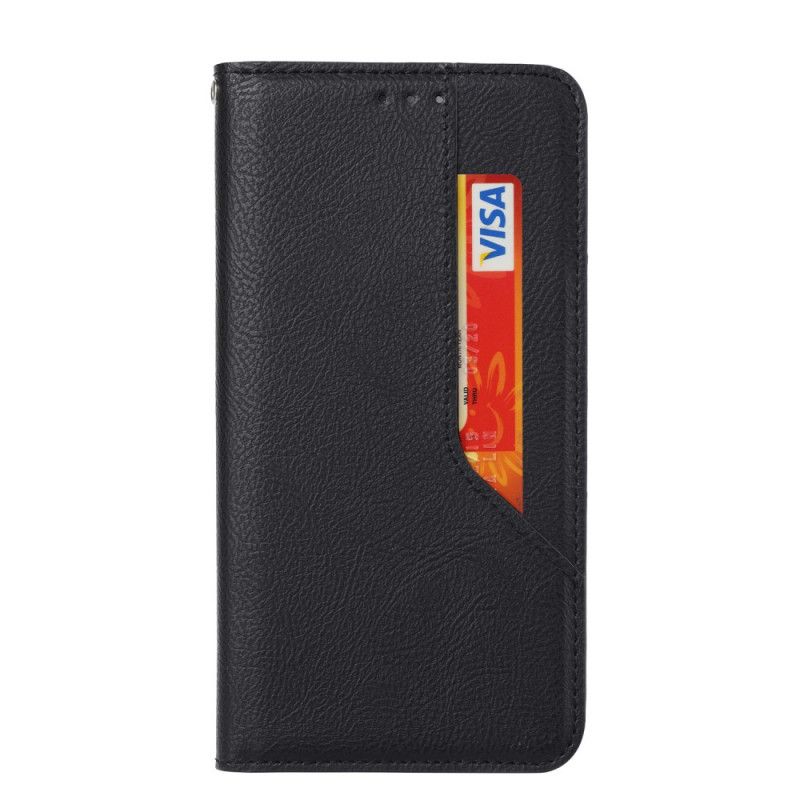 Flip Case Für OnePlus 8T Schwarz Vorderer Kartenhalter