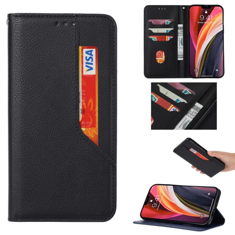 Flip Case Für OnePlus 8T Schwarz Vorderer Kartenhalter