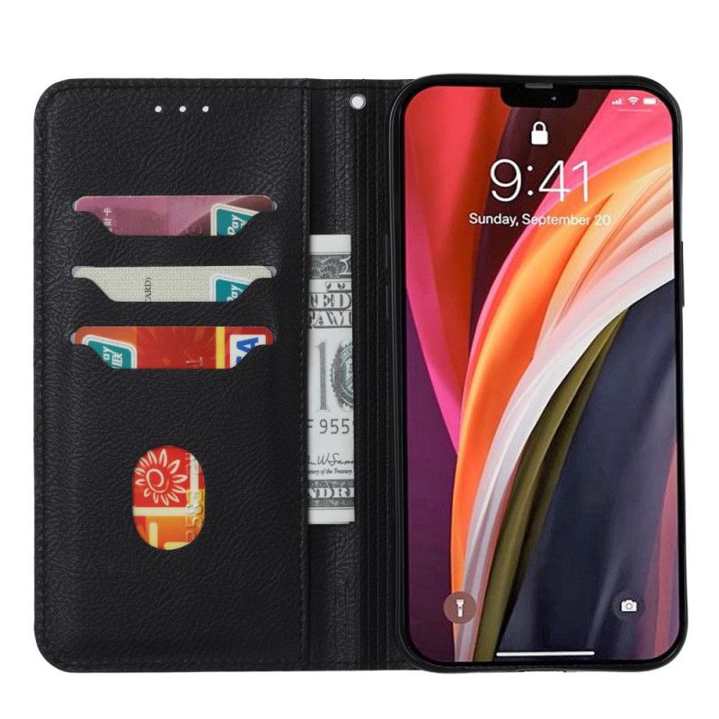 Flip Case Für OnePlus 8T Schwarz Vorderer Kartenhalter