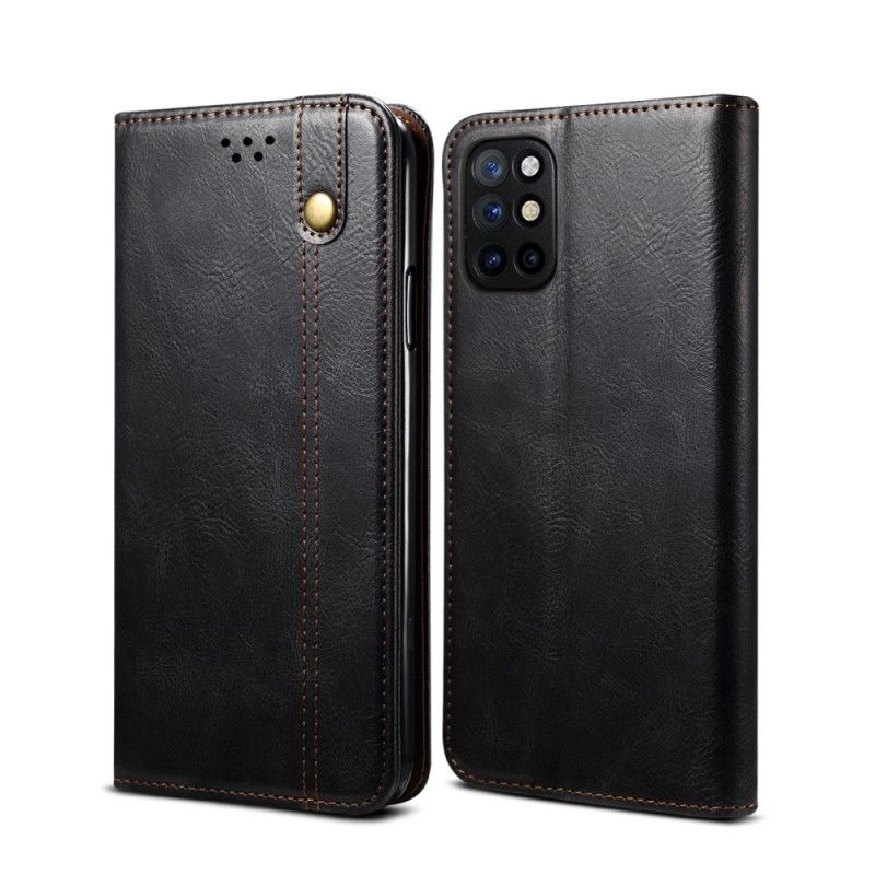 Flip Case OnePlus 8T Schwarz Gewachstes Kunstleder