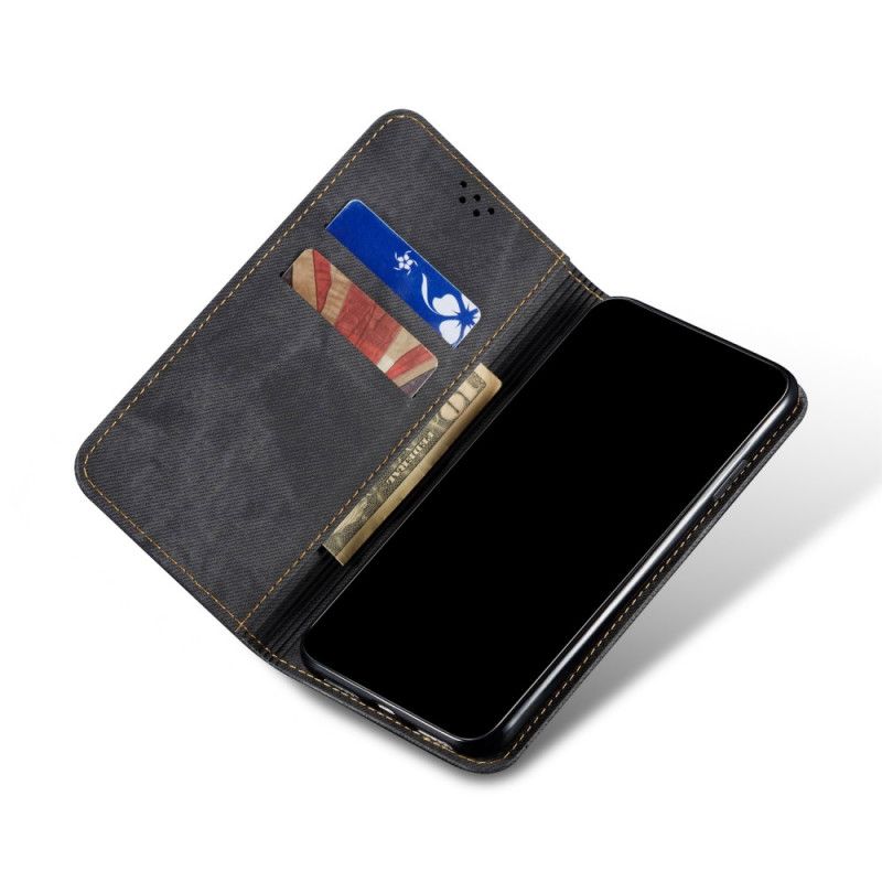 Flip Case OnePlus 8T Schwarz Jeansimitat-Jeans