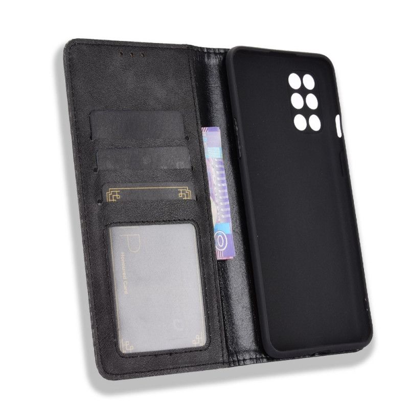 Flip Case OnePlus 8T Schwarz Vintage Stilisierter Ledereffekt