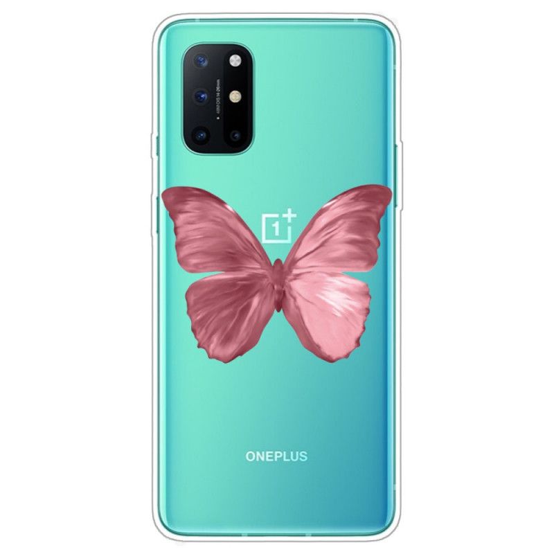 Hülle OnePlus 8T Pink Wilde Schmetterlinge