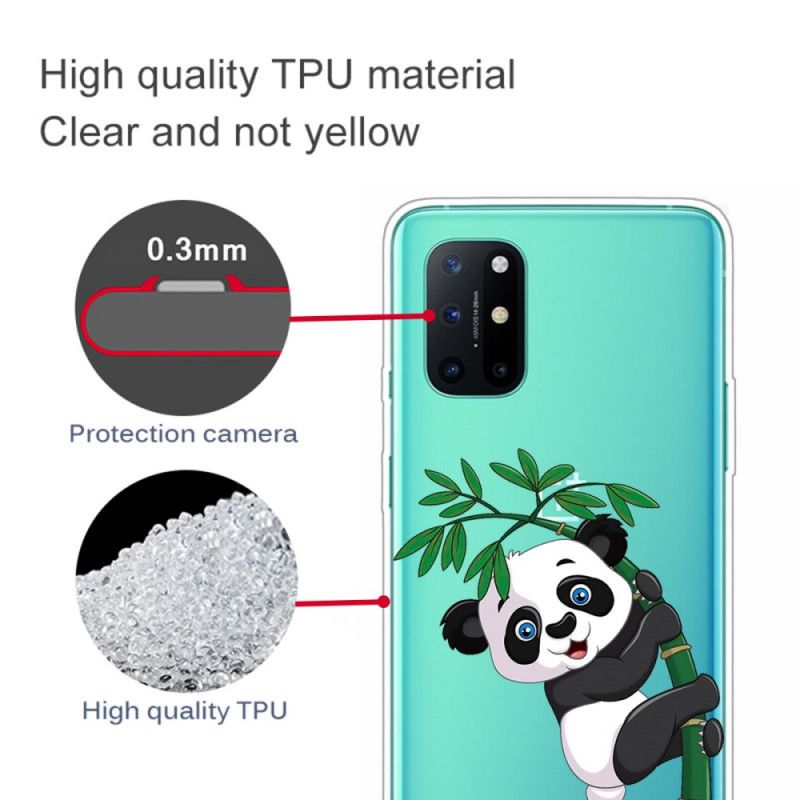 Hülle OnePlus 8T Transparenter Panda Auf Bambus