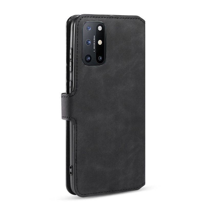 Lederhüllen OnePlus 8T Schwarz Handyhülle Retro Dg.Ming