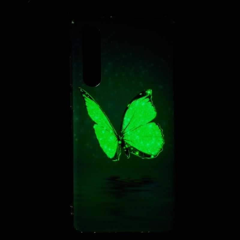 Hülle Für Huawei P30 Fluoreszierender Blauer Schmetterling