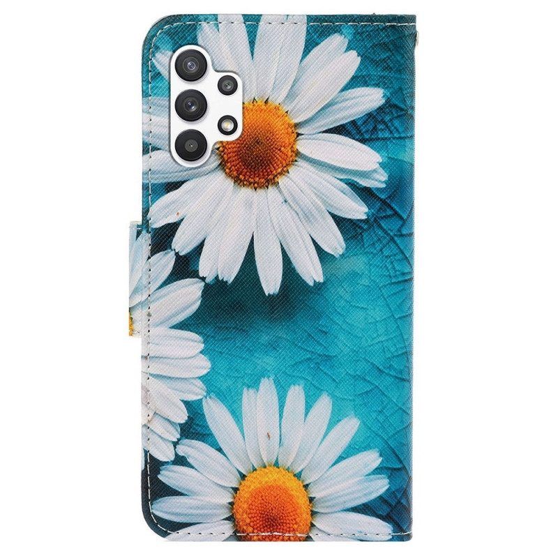 Flip Case Für Samsung Galaxy A13 Mit Kordel Tanga-gänseblümchen