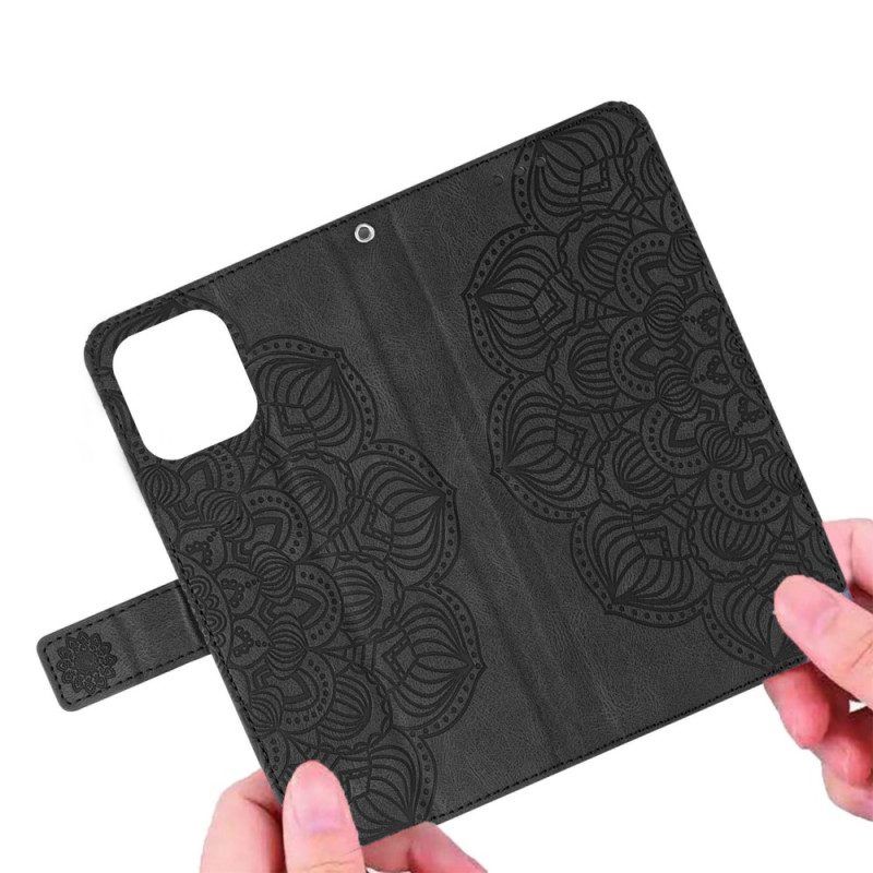 Flip Case Für Samsung Galaxy A13 Mit Kordel Vintage-riemchen-mandala