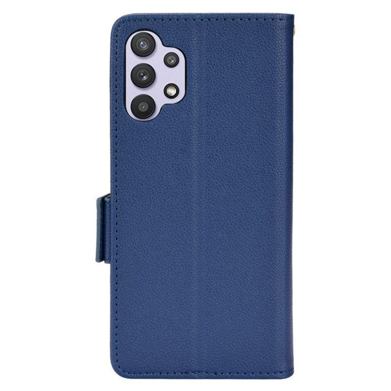 Flip Case Für Samsung Galaxy A13 Traditionelles Litschi-kunstleder